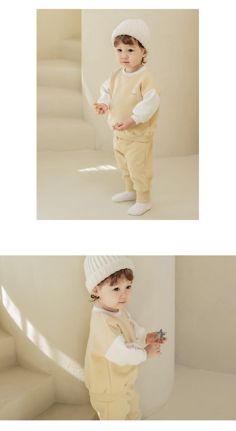 HAPPY PRINCE - Korean Children Fashion - #Kfashion4kids - Harin Fleece Baby Top Bottom Set - 5