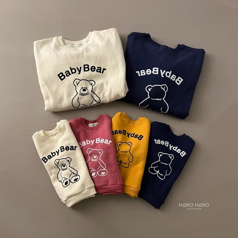 HARO HARO - Korean Children Fashion - #Kfashion4kids - Mom Front Back Bear Sweatshirt