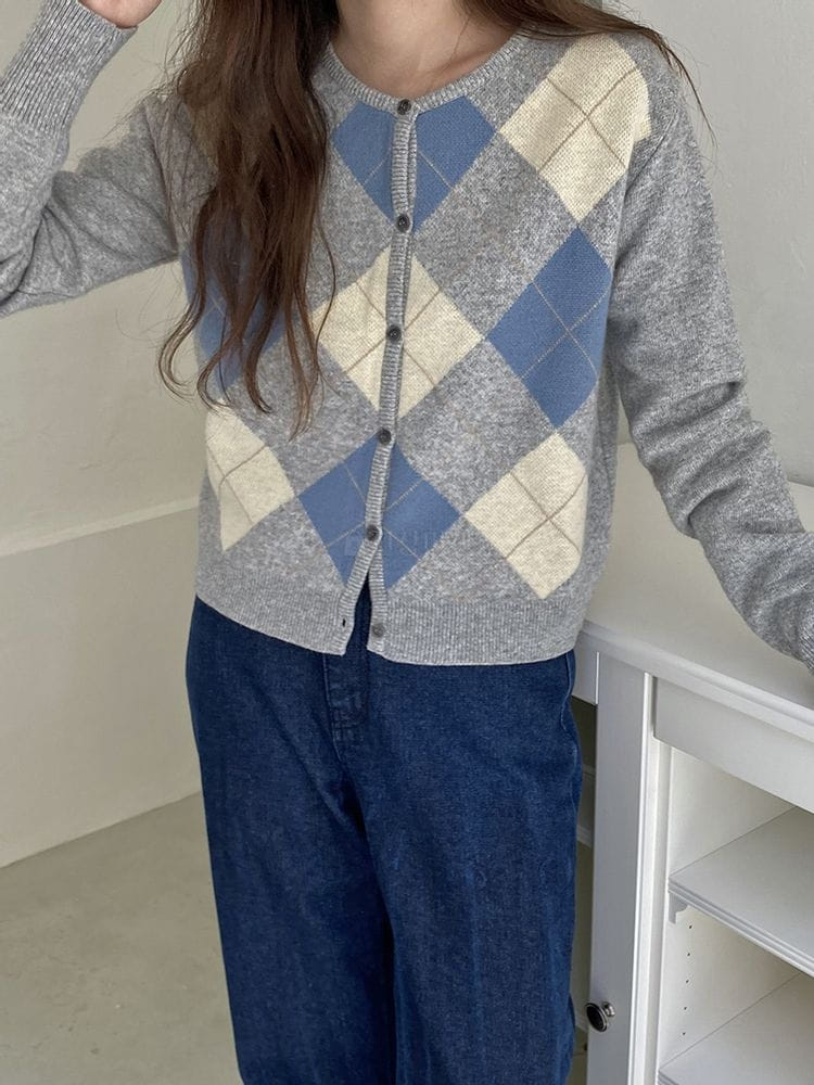 HAVE - Korean Children Fashion - #Kfashion4kids - Argyle Cardigan - 8