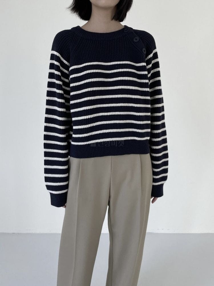 HAVE - Korean Children Fashion - #Kfashion4kids - Stripes Round Knit