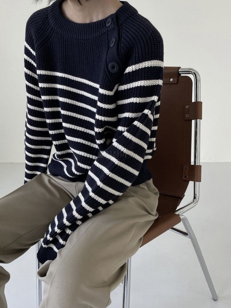 HAVE - Korean Children Fashion - #Kfashion4kids - Stripes Round Knit - 4