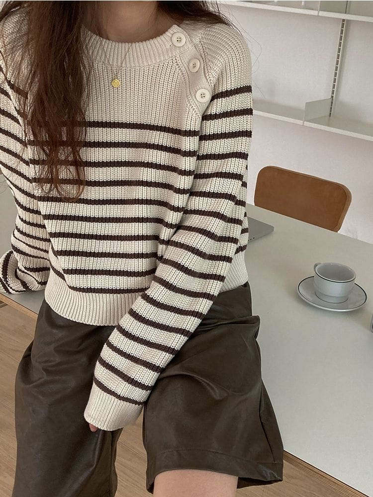 HAVE - Korean Children Fashion - #Kfashion4kids - Stripes Round Knit - 6