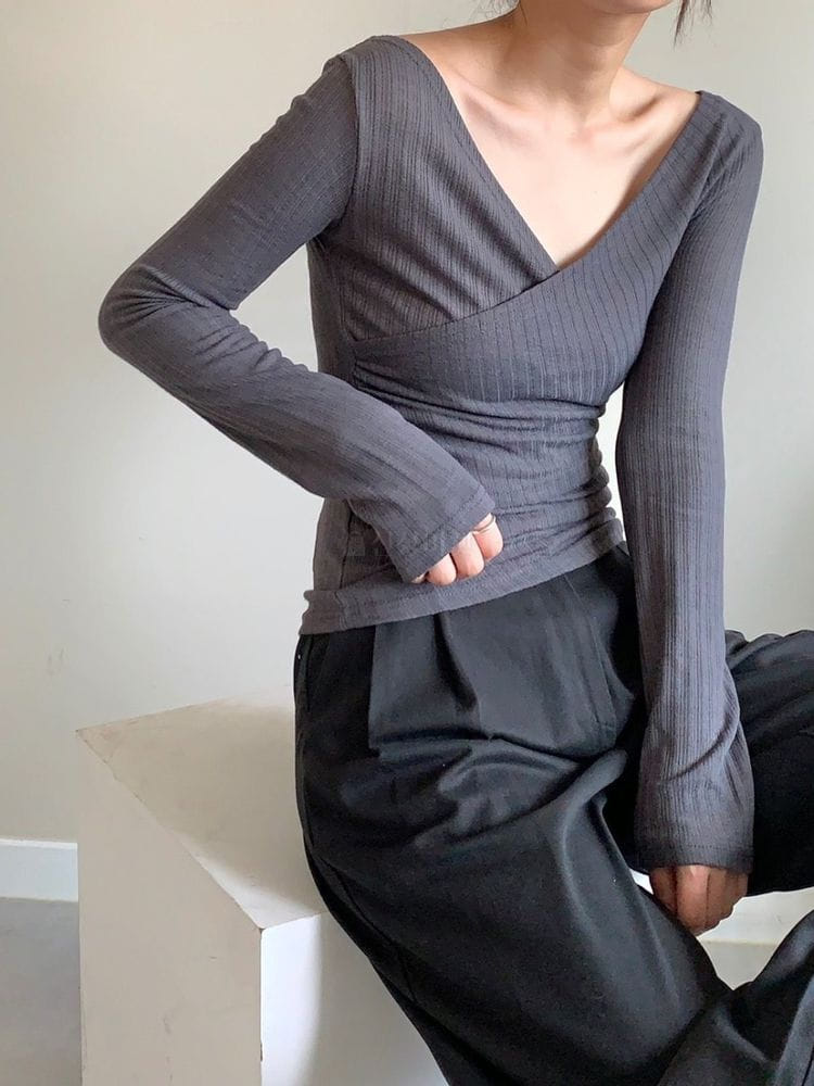 HAVE - Korean Children Fashion - #Kfashion4kids - Knit Wrap Tee - 4