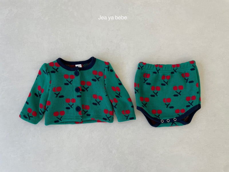 JEAYA & MYMI - Korean Children Fashion - #Kfashion4kids - Cherry Knit Top Bottom Set - 12