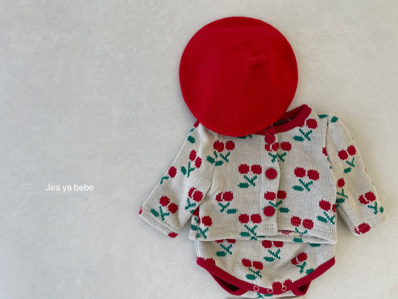 JEAYA & MYMI - Korean Children Fashion - #Kfashion4kids - Cherry Knit Top Bottom Set - 2