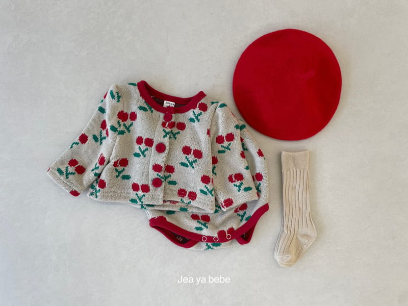 JEAYA & MYMI - Korean Children Fashion - #Kfashion4kids - Cherry Knit Top Bottom Set - 3
