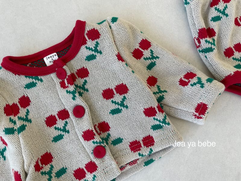 JEAYA & MYMI - Korean Children Fashion - #Kfashion4kids - Cherry Knit Top Bottom Set - 5