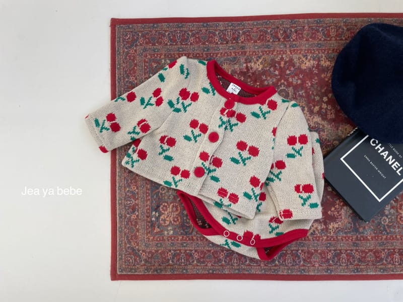 JEAYA & MYMI - Korean Children Fashion - #Kfashion4kids - Cherry Knit Top Bottom Set - 6