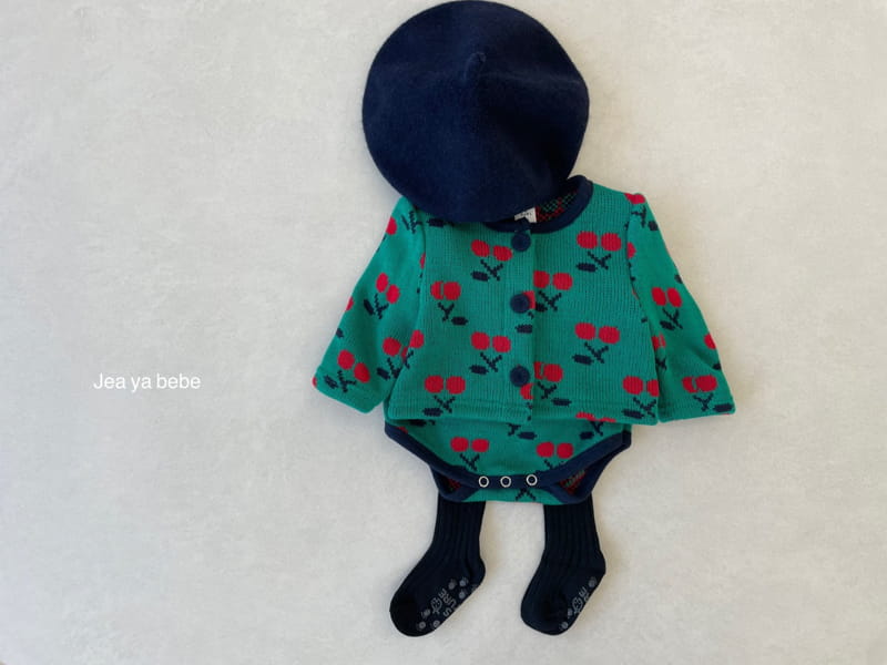 JEAYA & MYMI - Korean Children Fashion - #Kfashion4kids - Cherry Knit Top Bottom Set - 8