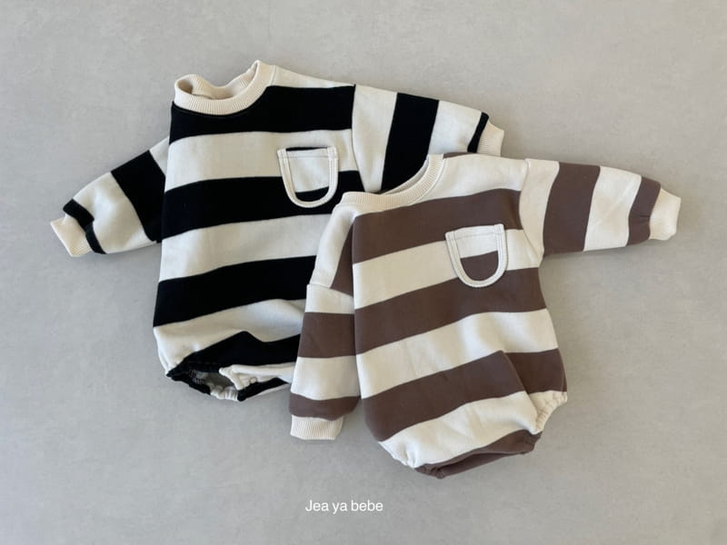 JEAYA & MYMI - Korean Children Fashion - #Kfashion4kids - Stripes Pocket Bodysuit