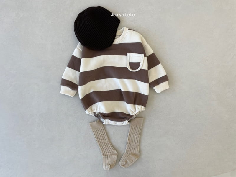 JEAYA & MYMI - Korean Children Fashion - #Kfashion4kids - Stripes Pocket Bodysuit - 12