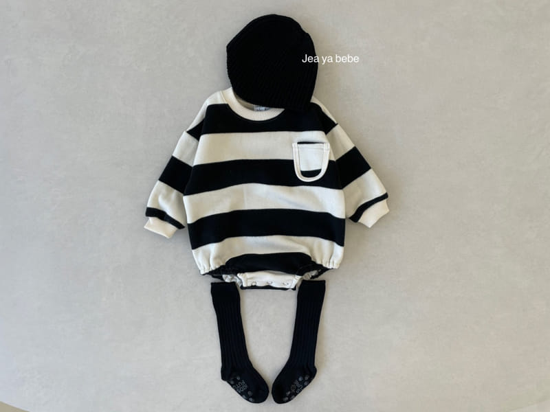 JEAYA & MYMI - Korean Children Fashion - #Kfashion4kids - Stripes Pocket Bodysuit - 2
