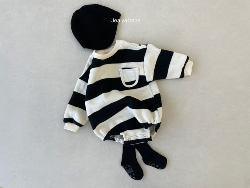 JEAYA & MYMI - Korean Children Fashion - #Kfashion4kids - Stripes Pocket Bodysuit - 6