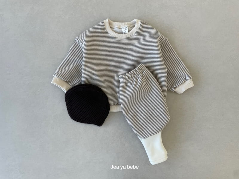 JEAYA & MYMI - Korean Children Fashion - #Kfashion4kids - Stripes Bbang Top Bottom Set - 2