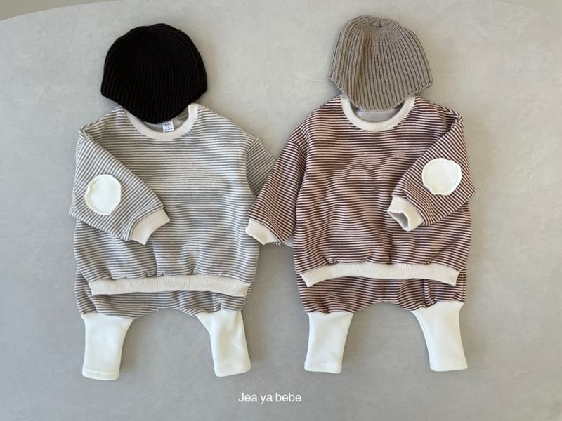 JEAYA & MYMI - Korean Children Fashion - #Kfashion4kids - Stripes Bbang Top Bottom Set - 7