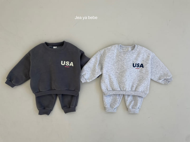 JEAYA & MYMI - Korean Children Fashion - #Kfashion4kids - USA Top Bottom Set - 2