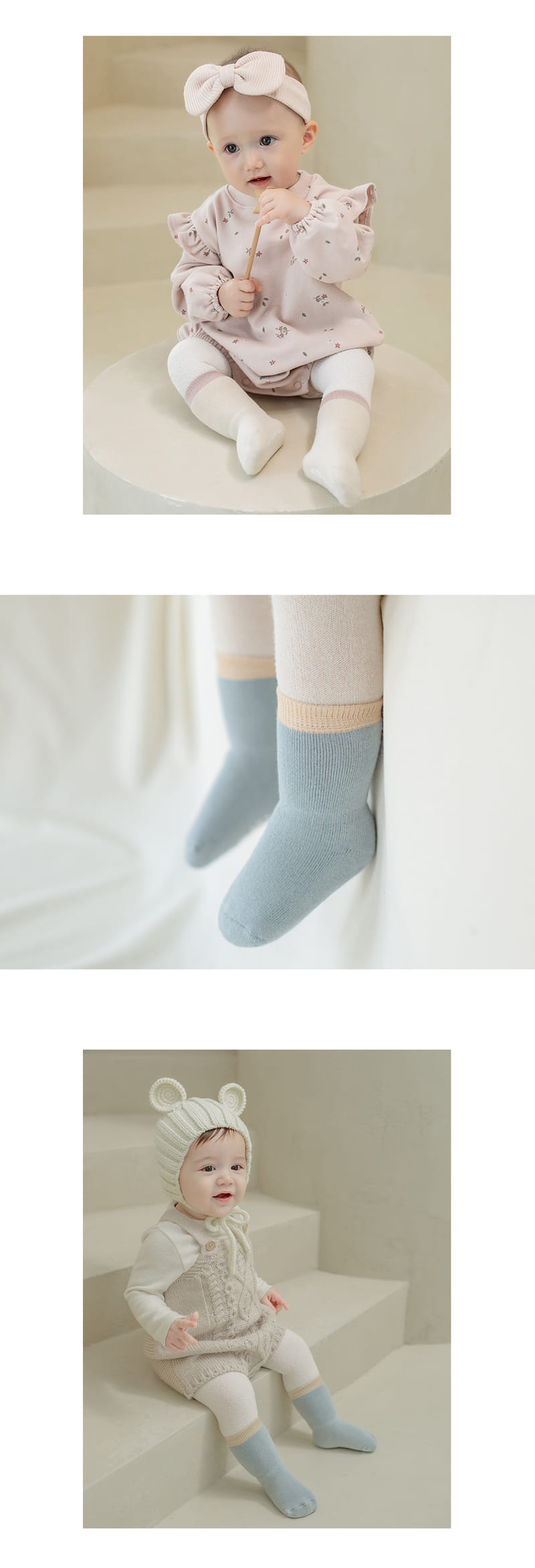 KIDS CLARA - Korean Children Fashion - #Kfashion4kids - Basic Winter Baby Socks 3 Color [set of 5] - 4
