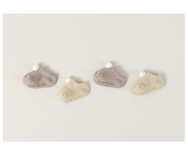 KIDS CLARA - Korean Children Fashion - #Kfashion4kids - Popo Winter Baby Boat Socks [set of 5] - 5