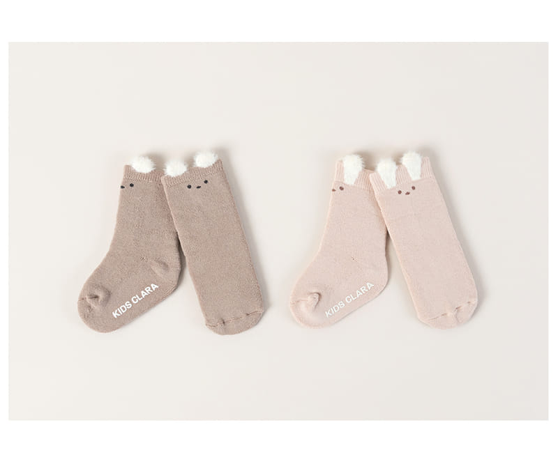 KIDS CLARA - Korean Children Fashion - #Kfashion4kids - Furry Winter Baby Socks [set of 5] - 5