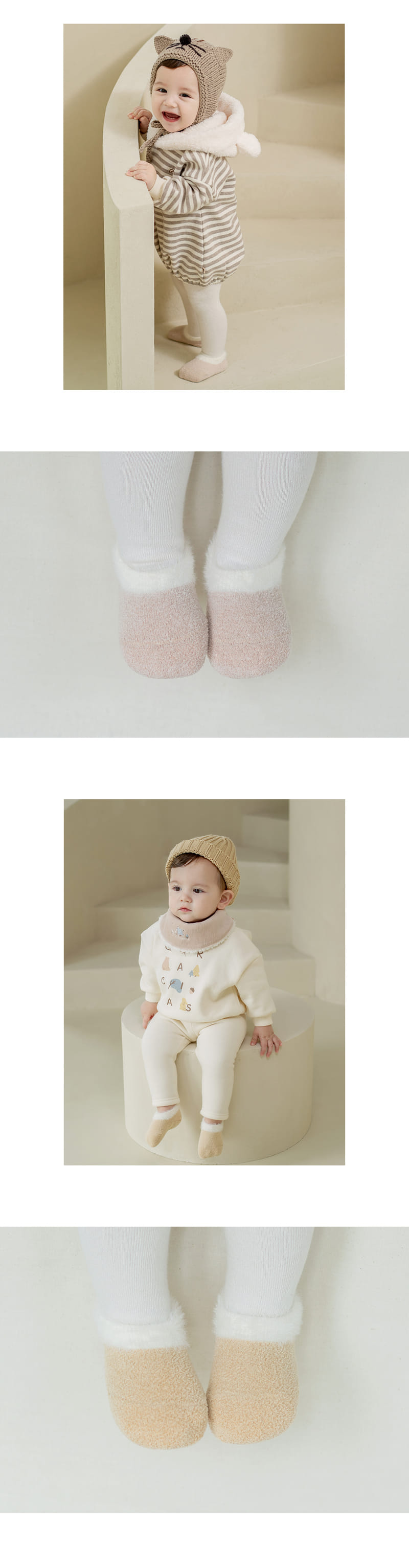 KIDS CLARA - Korean Children Fashion - #Kfashion4kids - Muhly Winter Baby Boat Socks 2set [set of 5] - 6