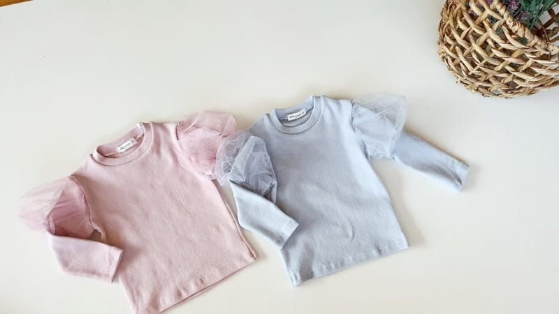 KIKIMORA - Korean Children Fashion - #Kfashion4kids - Puff Sleeves Sha Tee