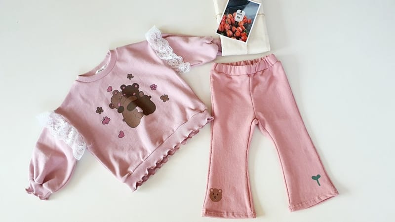 KIKIMORA - Korean Children Fashion - #Kfashion4kids - Bear Bootcuts Pants