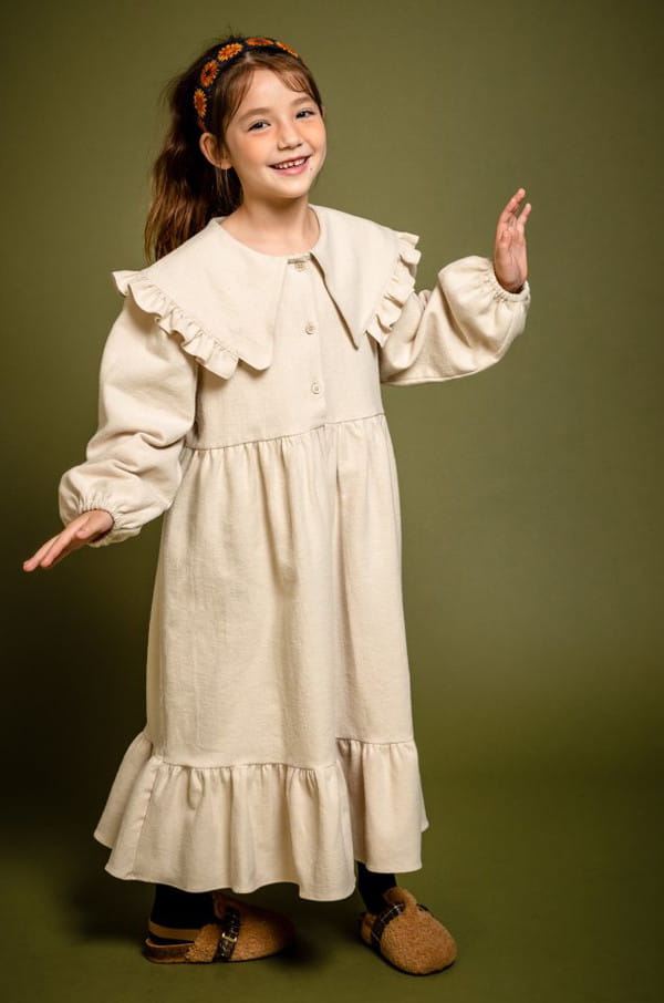 KOKOYARN - Korean Children Fashion - #Kfashion4kids - Collar Long One-piece - 3