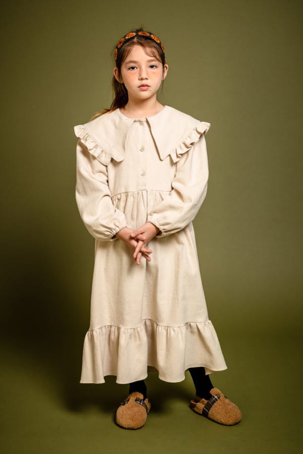 KOKOYARN - Korean Children Fashion - #Kfashion4kids - Collar Long One-piece - 8