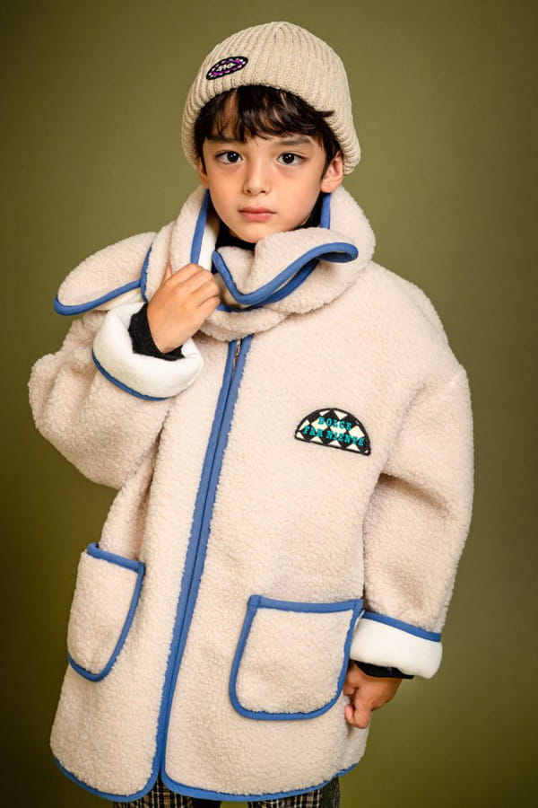 KOKOYARN - Korean Children Fashion - #Kfashion4kids - Cloud Color Dumble Jacket with Muffler - 11