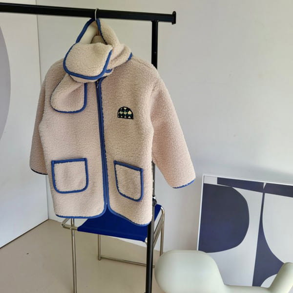 KOKOYARN - Korean Children Fashion - #Kfashion4kids - Cloud Color Dumble Jacket with Muffler - 12