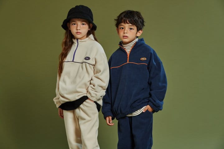 KOKOYARN - Korean Children Fashion - #Kfashion4kids - Fleece Anorak Top Bottom Set - 2