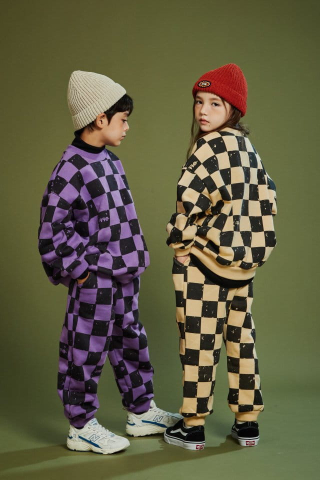 KOKOYARN - Korean Children Fashion - #Kfashion4kids - Checker Board Top Bottom Set - 3