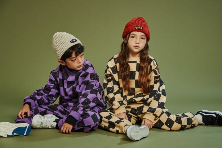 KOKOYARN - Korean Children Fashion - #Kfashion4kids - Checker Board Top Bottom Set - 4