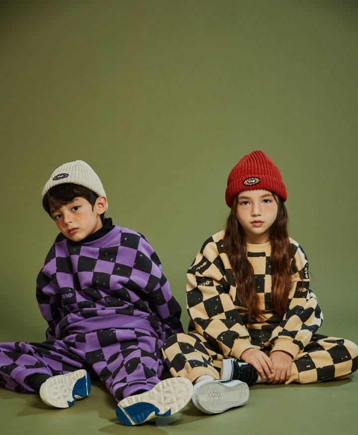 KOKOYARN - Korean Children Fashion - #Kfashion4kids - Checker Board Top Bottom Set - 5
