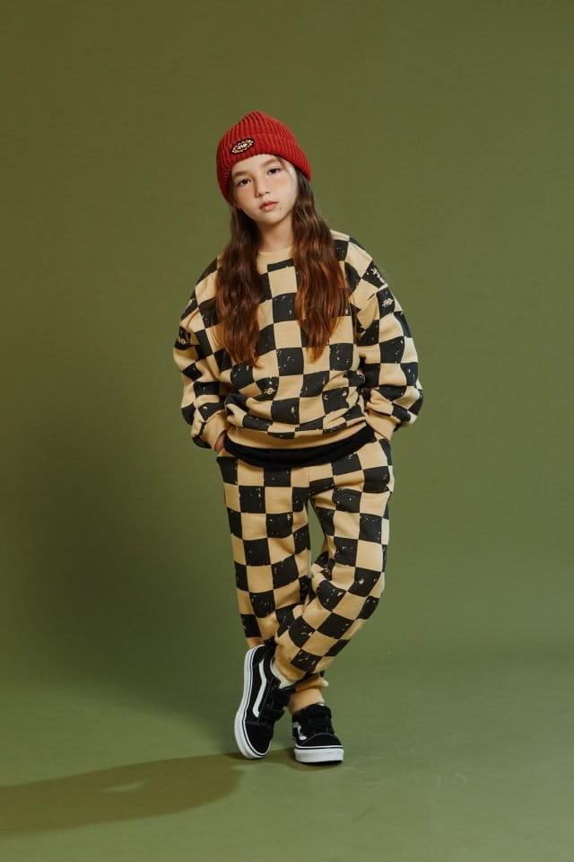 KOKOYARN - Korean Children Fashion - #Kfashion4kids - Checker Board Top Bottom Set - 6