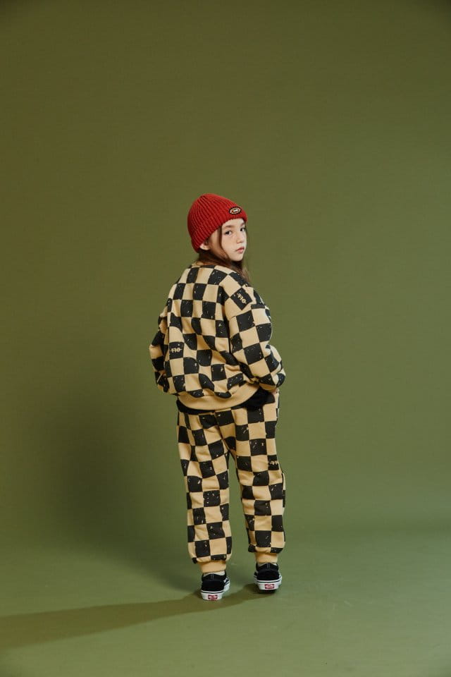 KOKOYARN - Korean Children Fashion - #Kfashion4kids - Checker Board Top Bottom Set - 8