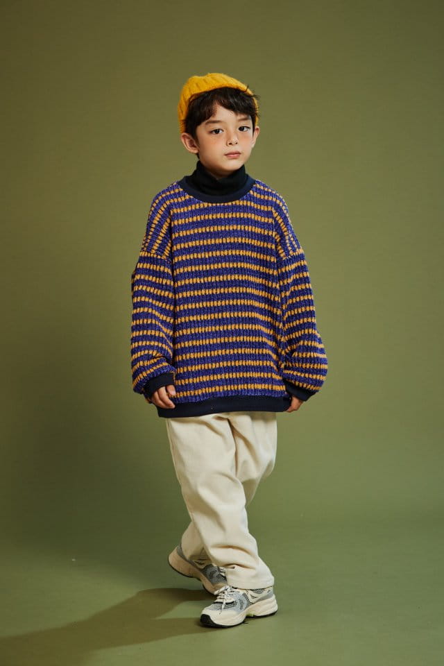 KOKOYARN - Korean Children Fashion - #Kfashion4kids - Popping Stripes Knit Sweatshirt - 11