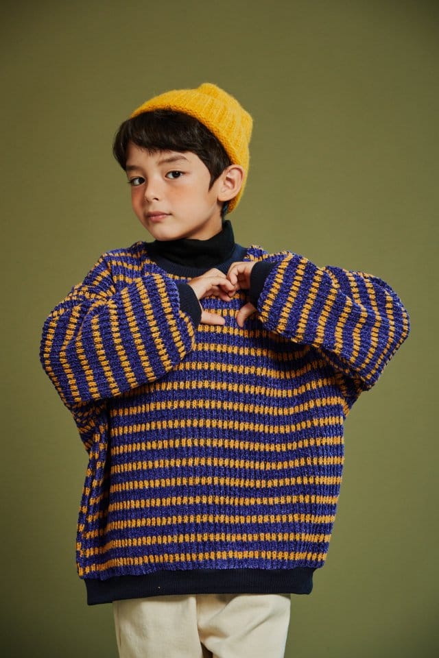 KOKOYARN - Korean Children Fashion - #Kfashion4kids - Popping Stripes Knit Sweatshirt - 12