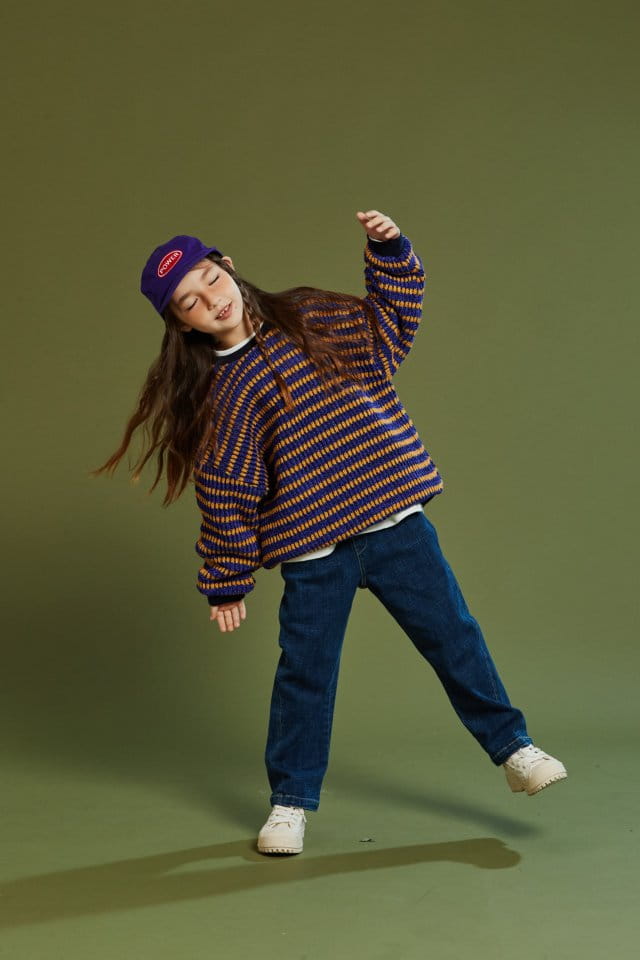KOKOYARN - Korean Children Fashion - #Kfashion4kids - Popping Stripes Knit Sweatshirt - 4