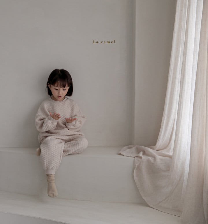 LA CAMEL - Korean Children Fashion - #Kfashion4kids - Latte Top Bottom Set - 3
