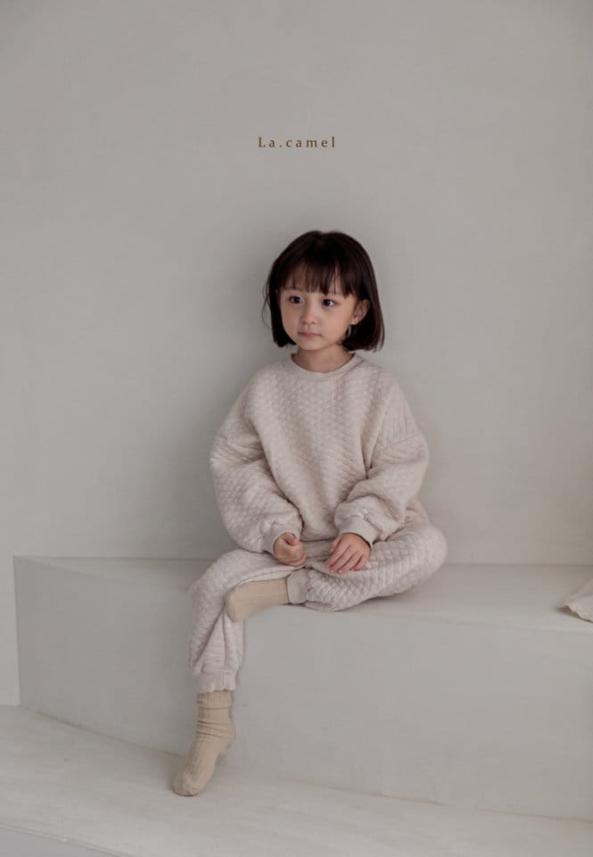 LA CAMEL - Korean Children Fashion - #Kfashion4kids - Latte Top Bottom Set - 7