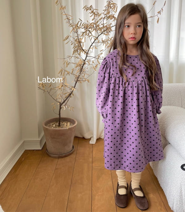 LABOM - Korean Children Fashion - #Kfashion4kids - Heart Rib One-piece - 11