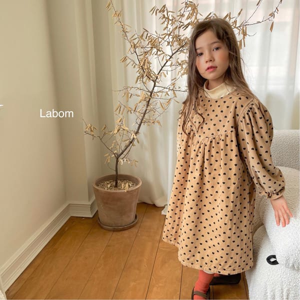 LABOM - Korean Children Fashion - #Kfashion4kids - Heart Rib One-piece - 2