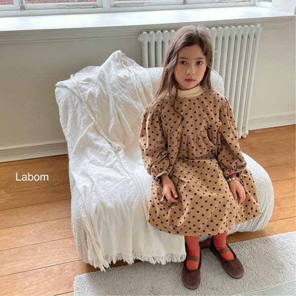 LABOM - Korean Children Fashion - #Kfashion4kids - Heart Rib One-piece - 4