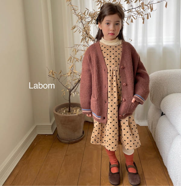LABOM - Korean Children Fashion - #Kfashion4kids - Heart Rib One-piece - 5