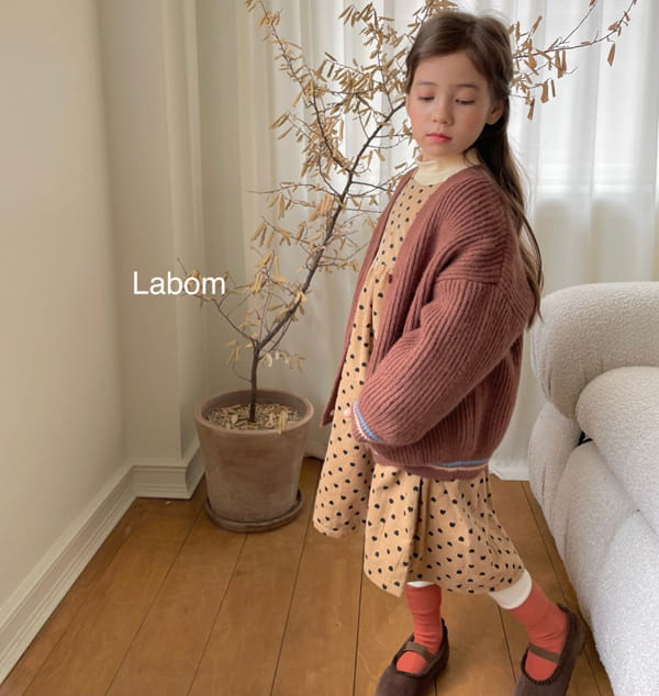 LABOM - Korean Children Fashion - #Kfashion4kids - Heart Rib One-piece - 6