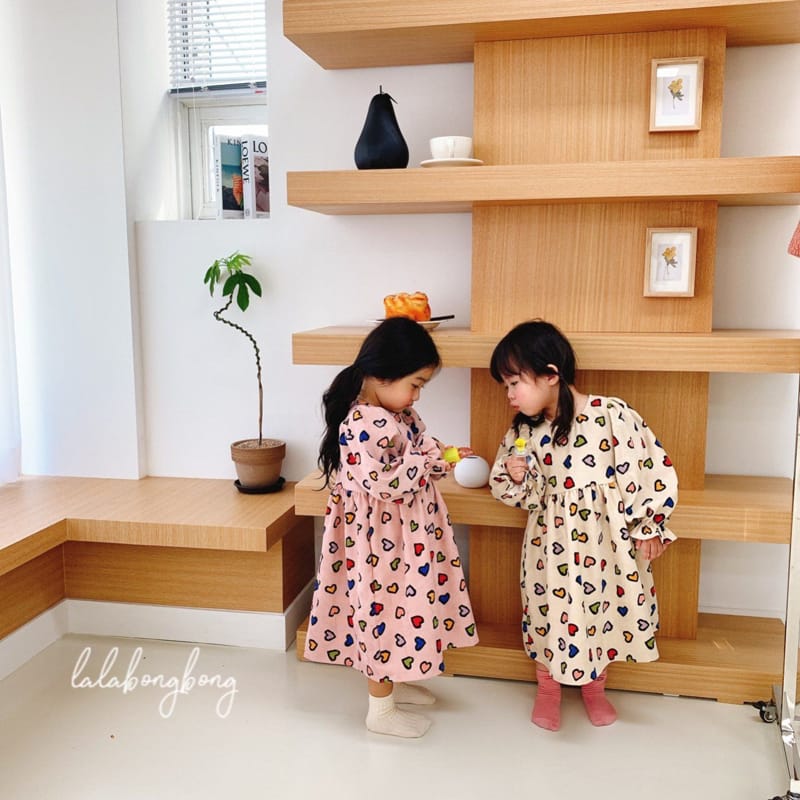 LALABONGBONG - Korean Children Fashion - #Kfashion4kids - Color Heart One-piece