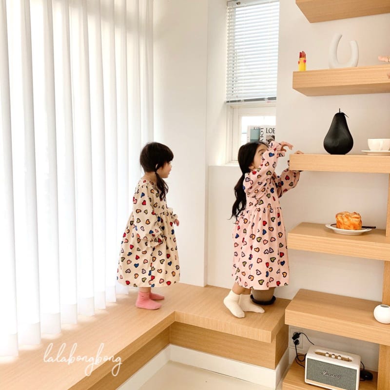LALABONGBONG - Korean Children Fashion - #Kfashion4kids - Color Heart One-piece - 4