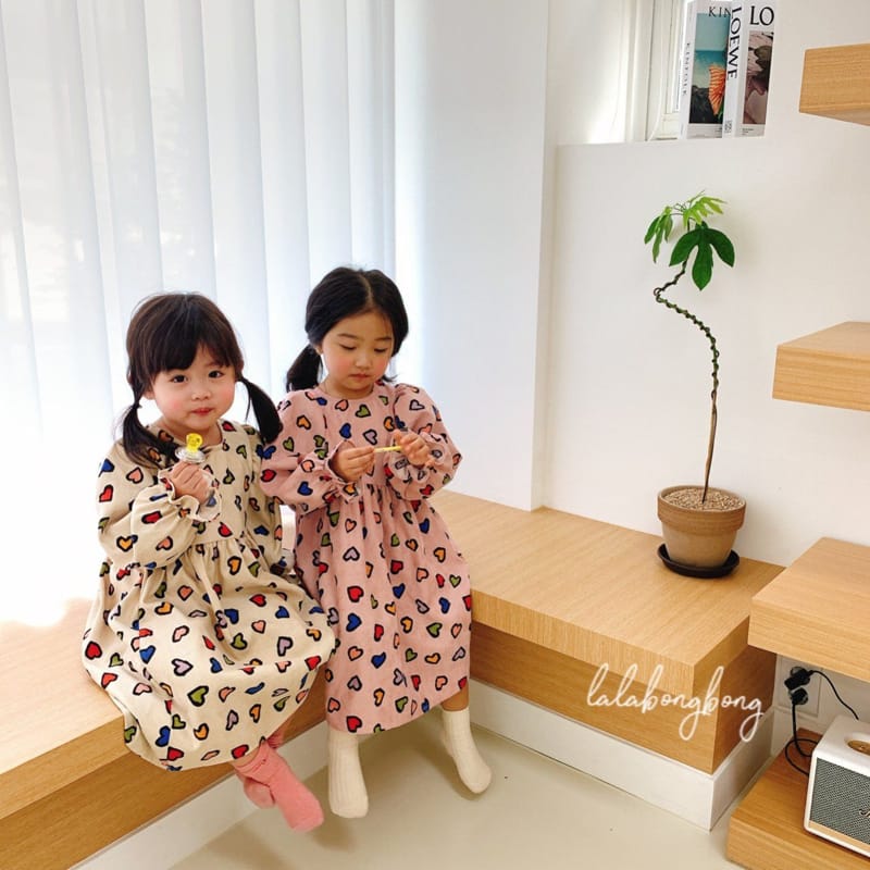 LALABONGBONG - Korean Children Fashion - #Kfashion4kids - Color Heart One-piece - 5