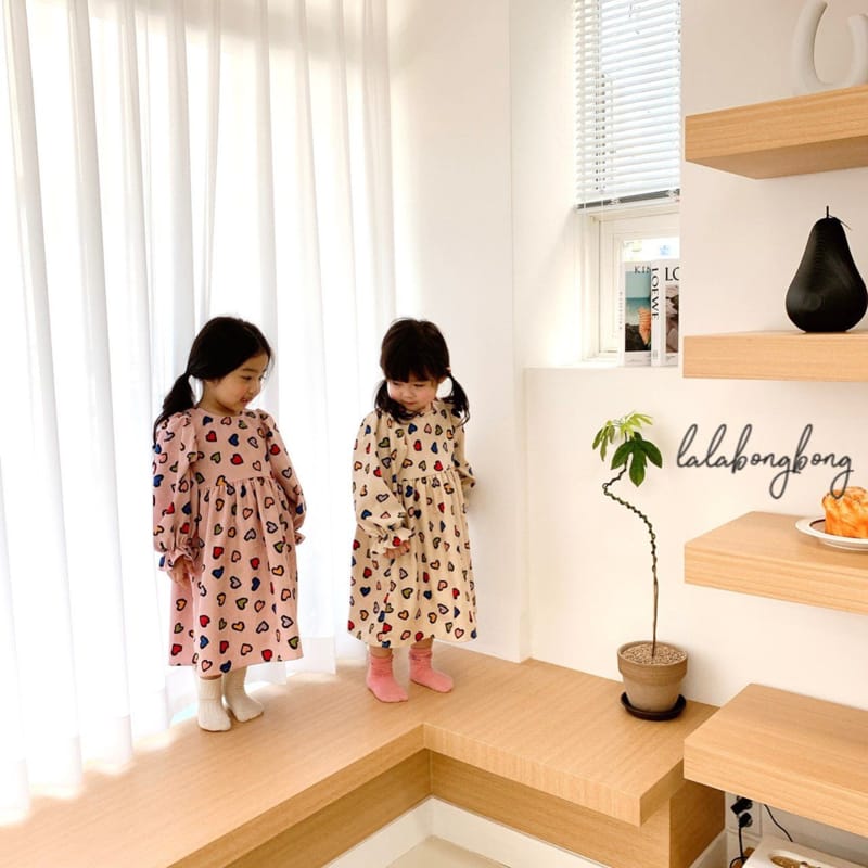 LALABONGBONG - Korean Children Fashion - #Kfashion4kids - Color Heart One-piece - 6